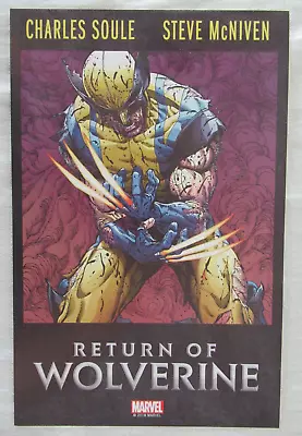 Return Of Wolverine Card Stock Promo Lithograph Marvel Comics 2018 Steve McNiven • $7.98