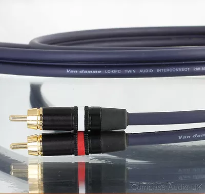 VAN DAMME 0.25m Audio Twin Interconnect 268-500-000 Neutrik Rean Phono RCA Cable • £14.95