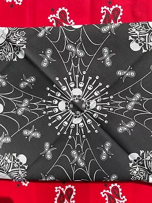 Skeletal Paisley 22x22 Bandanna • $4.99