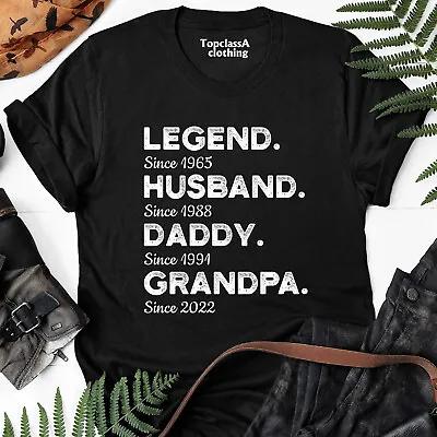 Legend Husband Daddy Grandpa Custom Year T Shirt Fathers Day Funny Gift Shirts • £12.99