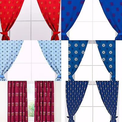 FOOTBALL CLUB BLIND CREST - PAIR 66 INCH WIDE BEDROOM CURTAINS 72 - 54 INCH Drop • £33.95