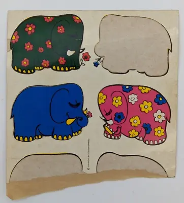 Vintage Logix Enterpises 1971 Elephant Stickers Flower Power Hippie  • $7.26