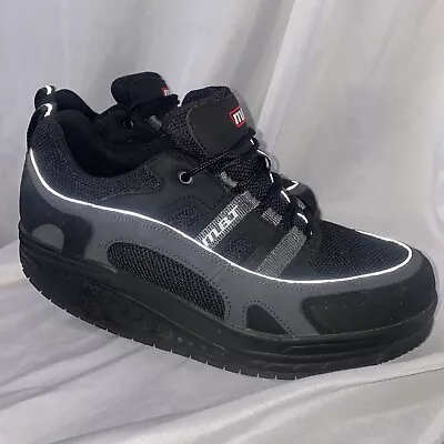 MBT Shoes W 13.5 M 10.5 Sport High Walking Curve Sole Black Leather Mesh EUR 44 • $44.99