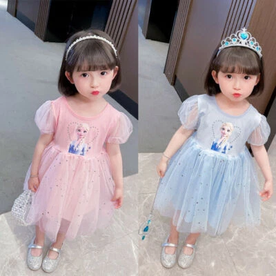 $17.57 • Buy Princess Anna Elsa Queen Girls Costume Cosplay Party Tulle Tutu Dress 2-10Years