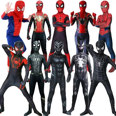 £9.99 • Buy Kids Boy Cosplay Superhero Spiderman Fancy Dress Party Jumpsuit Costume 10 Style