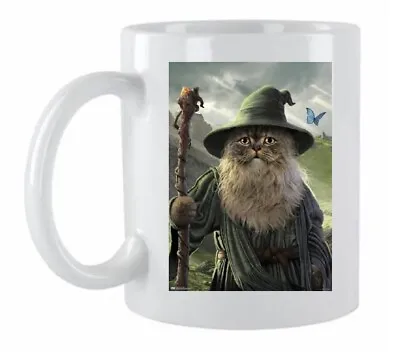 Personalised Lord Of The Rings Themed Cat White Ceramic Coffee Mug Gift Boxed • £6.95