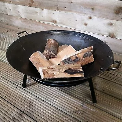 60cm Cast Iron Log Burner Fire Pit Bowl Garden Patio Wood Burner • £62.75