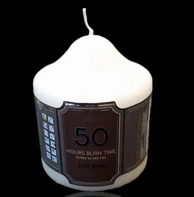 £5.95 • Buy Unscented Ivory Church Altar Pillar Table Candle 50 Hour Burn Time