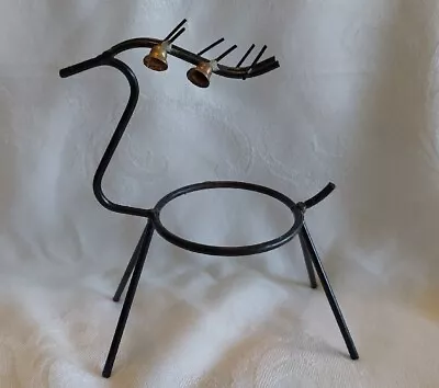 Vintage Christmas Minimalist Wire Reindeer Tabletop Decoration Black Metal  • $3.50