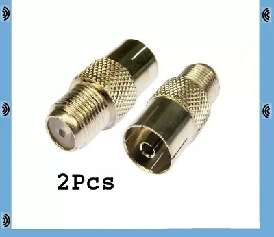 2Pcs F Type Connector Coaxial Female Socket To RF Coax TV Aerial Adapter Joiner • £2.99