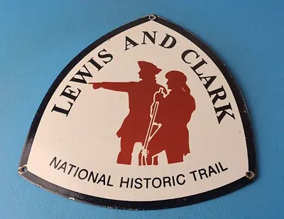 Vintage Lewis And Clark Porcelain National Park Gas Service Pump Plate Sign • $149.47