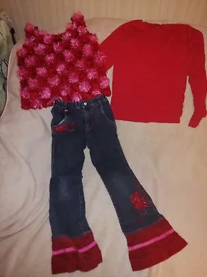 Girls Pampolina Outfit Set Trousers Jeans And Tops Size 134 10-12 Years • £3.99