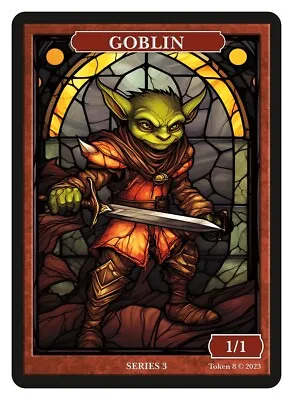 Goblin  Stained Glass Token Givememana Tokens Magic The Gathering • $2