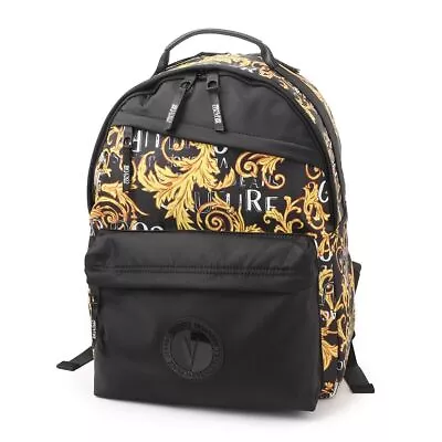 VERSACE JEANS COUTURE Backpack  LOGO COUTURE  Baroque Design Print Black NEW • $653.05