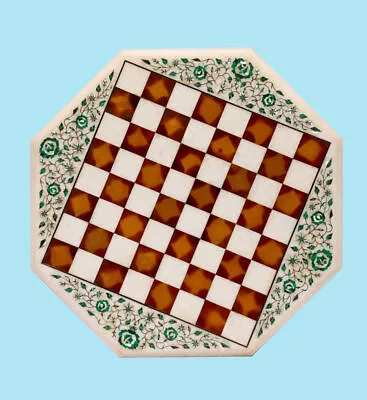 18  White Marble Chess Table Top Center Inlay  Malachite Home Decor G22 X-mas • $479