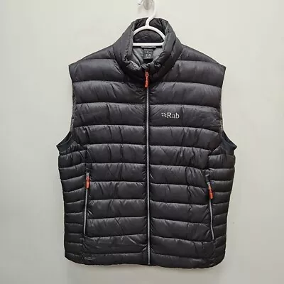 Rab Mens Electron Down Zip Puffer Vest Gilet Bodywarm Pertex Nikwax Grey Size XL • £99.99