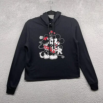 Disney Womens Hooded Sweater Black Mickey Mouse Minnie Mouse Fleece Size XS • $9