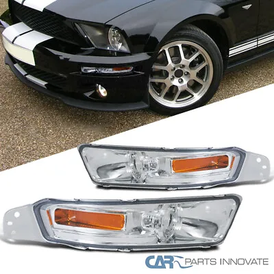 Ford 05-09 Mustang Turn Signal Front Bumper Lights Lamps Clear Lens Left+Right • $35.95