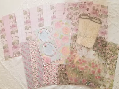 Roses Roses Roses Scrapbooking Paper Vellum Bead & Jolee Dimensional Stickers • $12.99