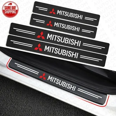 $11.22 • Buy 4x Car Door Plate Sill Scuff Anti Scratch Decal Sticker Protector For Mitsubishi