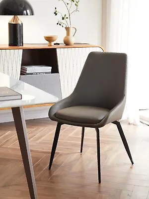 Chou Luxury Style PU Leather Dining Chair Nordic Modern Design In Grey Color • $1499