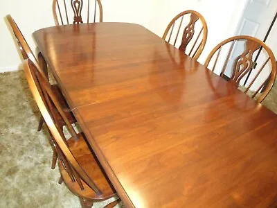 $2000 • Buy Vintage Pennsylvania House Solid Cherry Dining Table W/6 Chairs, Late 1970s