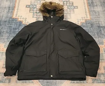 Eddie Bauer Goose Down Weatheredge Black Parka Jacket - Men’s XL • $110