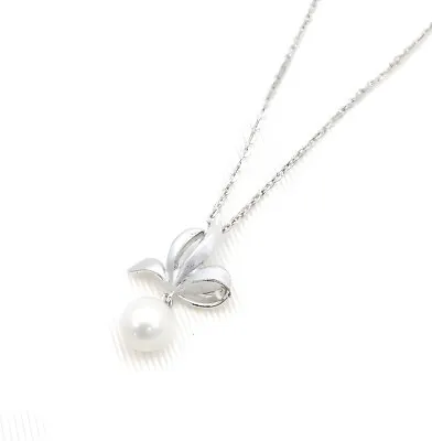 MIKIMOTO Necklace Akoya White Pearl 6mm Sterling Silver 925 Chain Pendant Japan • $129