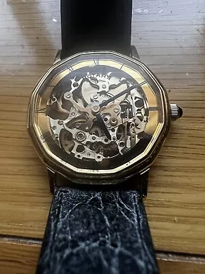 Rare Vintage Rotary Manual Wind Skeleton Watch! • $113.68