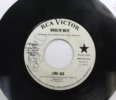 50'S & 60'S Promo 45 Marilyn Maye - Long Ago / A Time To Love On Rca Victor • $6