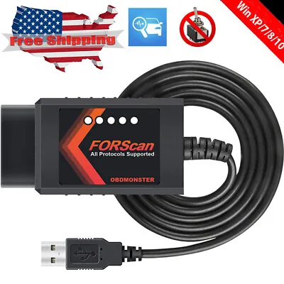 Ford FORScan Pro OBD2 Scanner Programming Diagnostic Tool Cable USB Modified US • $30.87