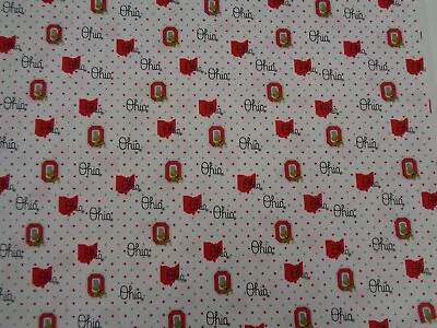 Ohio State University  Buckeyes   1 Yard New Pin Dots Design 100% Cotton • $11