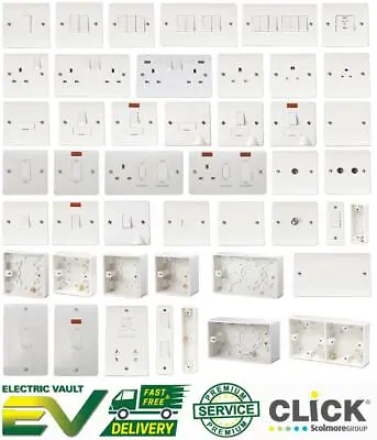 £5.27 • Buy Click Mode White Moulded Light Switches & Sockets - Full Range 20 Year Guarantee