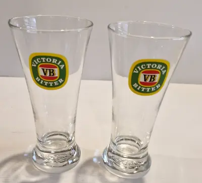 VB Victoria Bitter Beer Glasses 2 X Collectible Barware 285ml Tracked Postage • $19.95