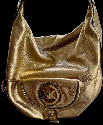 Michael Kors Metallic Gold Satchel Purse • $55