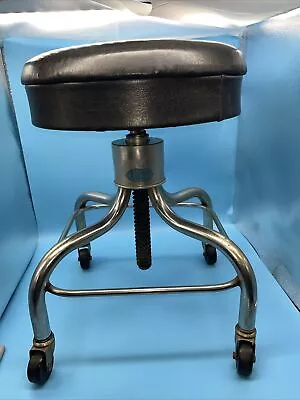 Vintage Pedigo Rolling Swivel Adjustable Chrome Stool  Doctor Tattoo Chair • $149