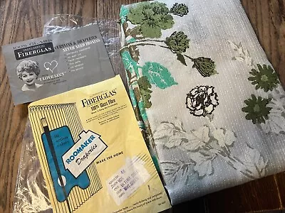 NOS Mid Century Owen’s-Corning Fiberglass Pinch Pleat Drapes 90x48 I Love Lucy • $85