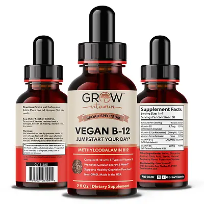 Vitamin B12 Complex  3-in-1 Organic Liquid Vitamin B12 60-Day Supply (2 Oz) • $19.99