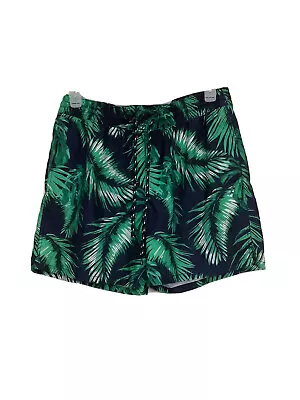 Merona Mens Sz L Green Floral Hawiian Swim Trunks Board Shorts • $13.99