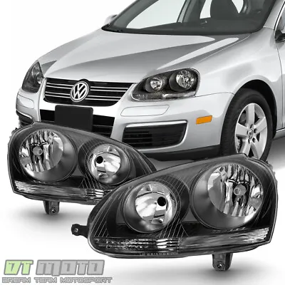 Black 2006 2007 2008 2009 Volkswagen Jetta GTI MK5 Headlights 06-09 Headlamps • $115.99