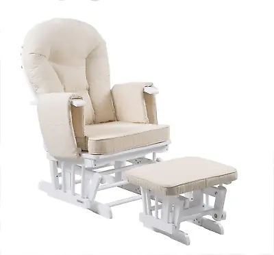 £294.99 • Buy Kidzmotion Serenity Nursing Glider Maternity Chair White With Footstool White 