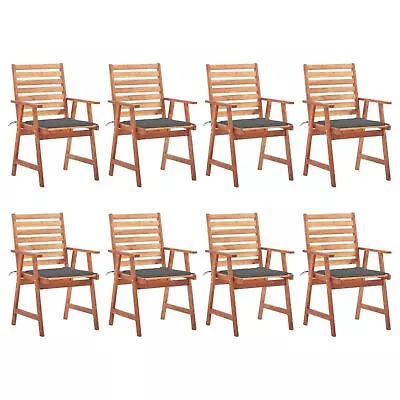 VidaXL Patio Dining Chairs 8 Pcs With Cushions Solid Acacia Wood • $805.19