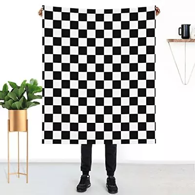 Black White Race Checkered Flag Throw Blanket Ultra Soft Microplush Bed Blank... • $21.14