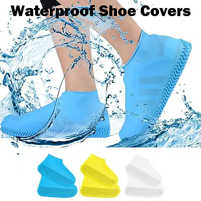 Silicone Shoe Cover Waterproof Slip Resistance Galoshes Rain Covers Reusable • £6.68