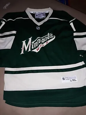 $24.95 • Buy Minnesota Wild Youth L Large XL Hockey Jersey NHL Reebok Zach Parise #11 Screen