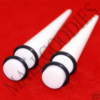 0104 Fake Faux Cheaters Illusion Stretchers Tapers Exanders Plugs 0G 8mm White • $7.95