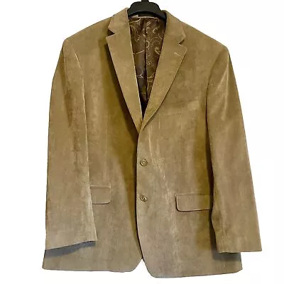 Lauren Ralph Lauren Mens Tan Corduroy Blazer Sport Coat Jacket 2 Button 48R • $40.41