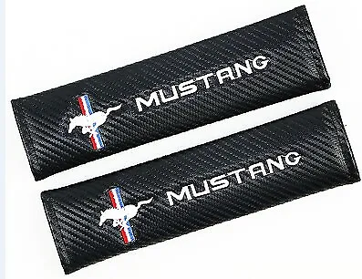 $19.95 • Buy Ford Mustang Carbon Fibre Seat Belt Covers(1Pair)
