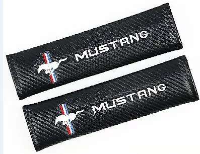 $19.95 • Buy Ford Mustang Carbon Fibre Seat Belt Covers(1Pair)