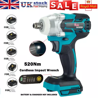 1/2  520Nm Brushless Cordless Impact Wrench Driver For Makita 18V Li-ion Battery • £20.45